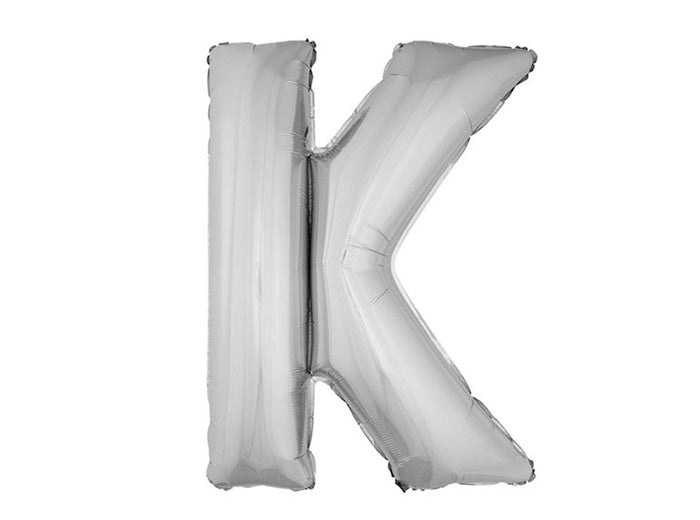 ballon lettre k en aluminium 1m argent