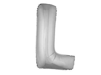 ballon lettre l en aluminium 1m argent