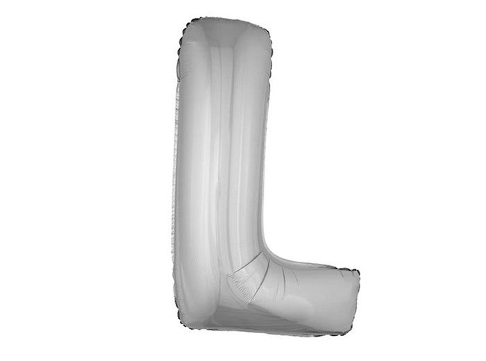 ballon lettre l en aluminium 1m argent