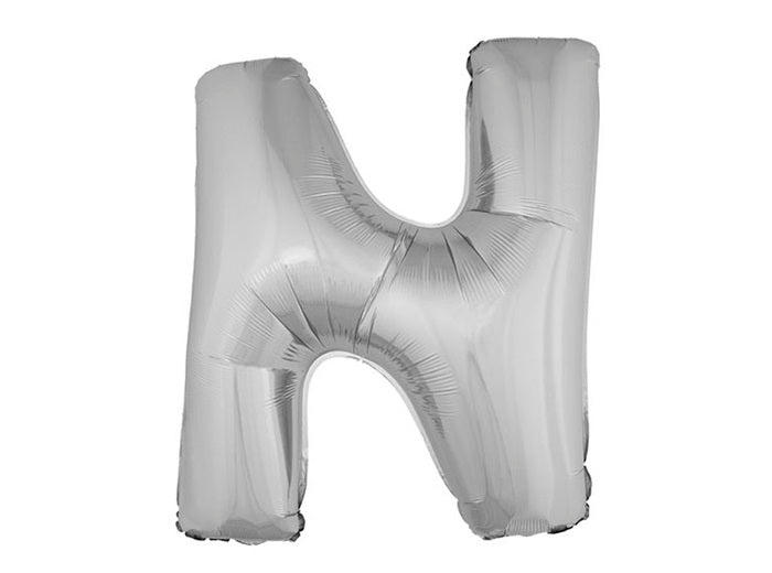 ballon lettre n en aluminium 1m argent