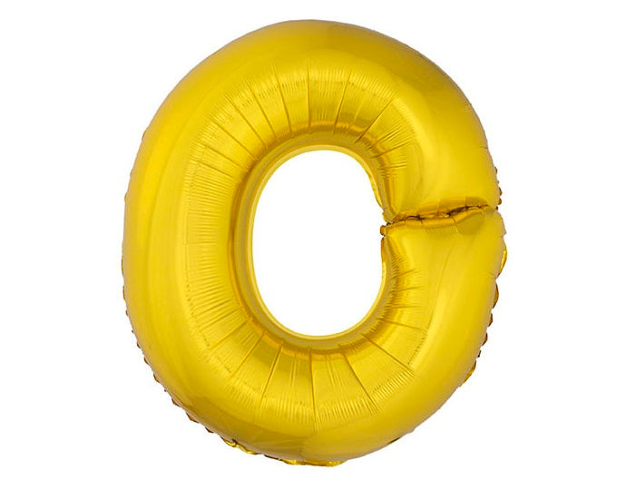 ballon lettre o en aluminium 1m or