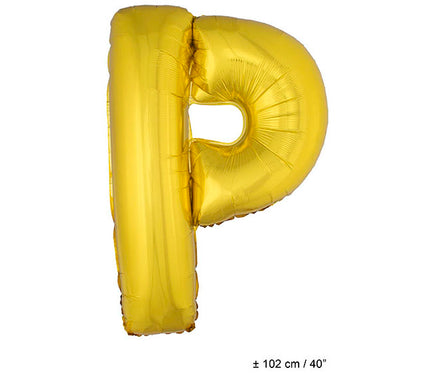 ballon lettre p en aluminium 1m or