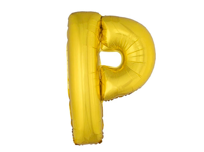 ballon lettre p en aluminium 1m or
