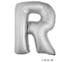 ballon lettre r en aluminium 1m argent