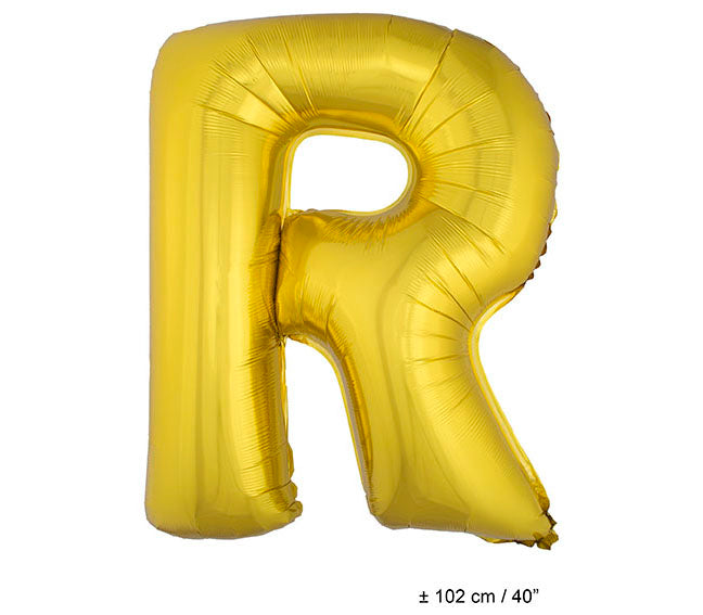 ballon lettre r en aluminium 1m or