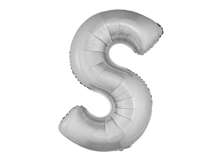 ballon lettre s en aluminium 1m argent