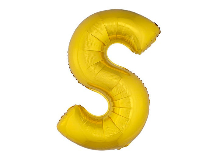 ballon lettre s en aluminium 1m or