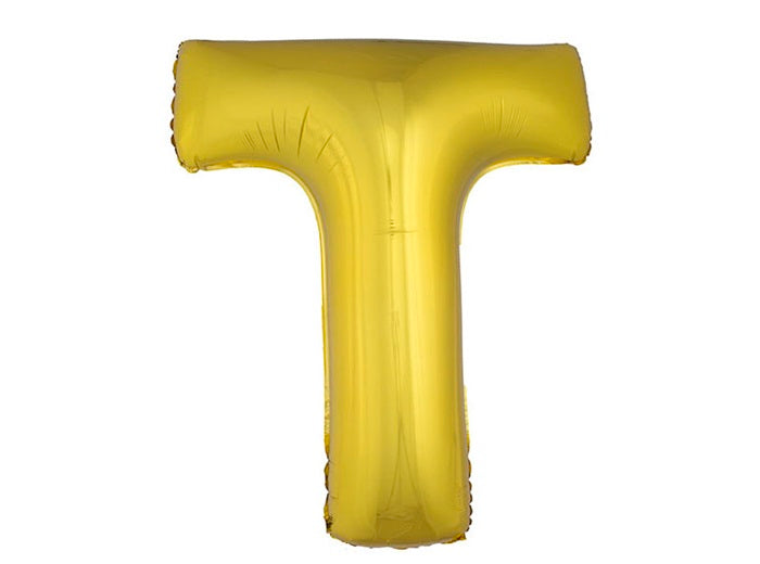 ballon lettre t en aluminium 1m or