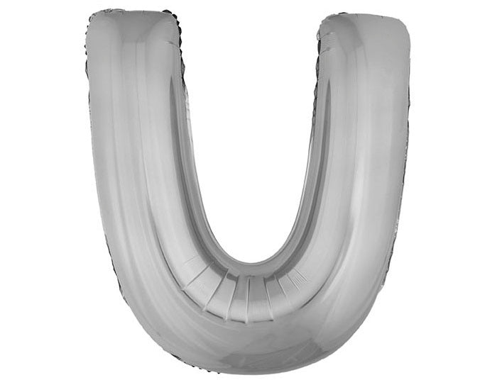 ballon lettre u en aluminium 1m argent