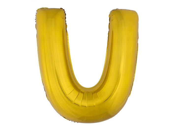 ballon lettre u en aluminium 1m or