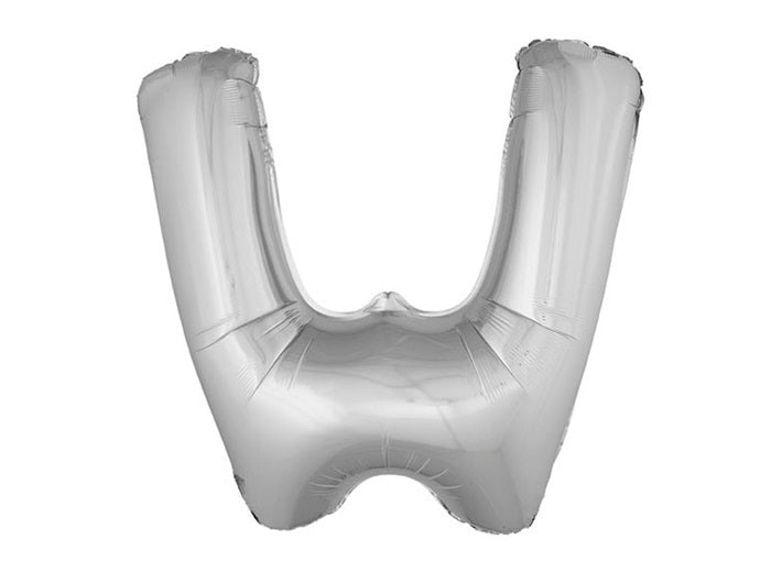 ballon lettre w en aluminium 1m argent