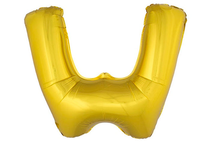 ballon lettre w en aluminium 1m or