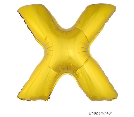 ballon lettre x en aluminium 1m or