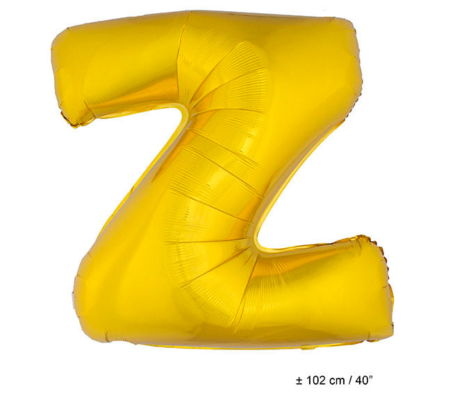 ballon lettre z en aluminium 1m or