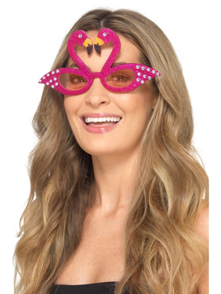 Lunettes flamant rose avec brillants