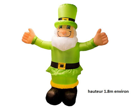 leprechaun saint patrick irlande gonflable led''s 1.8m 220v