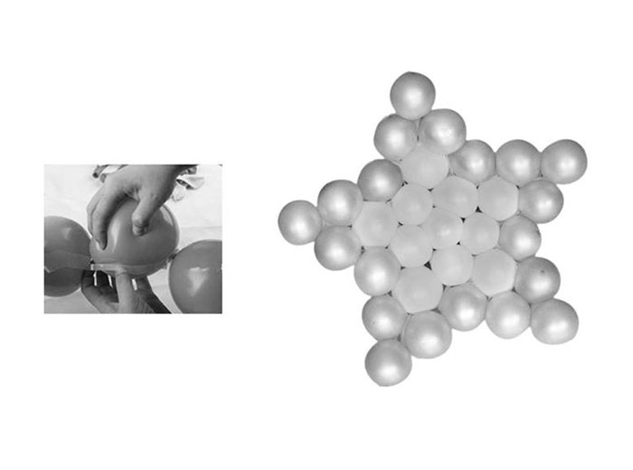 kit structure ballons en forme d''étoile argent 1.2x1.2m