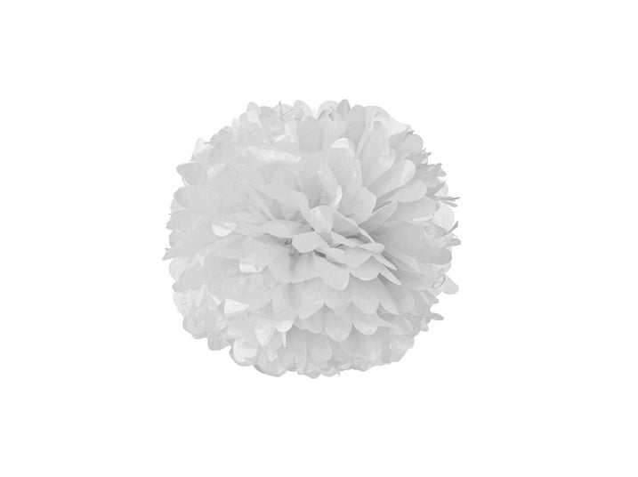 lot de 2 boules pompons blanc 50cm