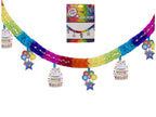 guirlande motifs anniversaire multicolore 4x0.43m