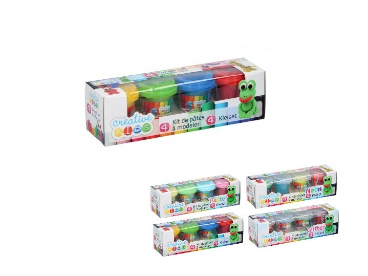 lot de 4 pots pâte à modeler mix 55gr