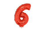 ballon chiffre 6 en aluminium avec bâton rouge 40cm