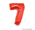 ballon chiffre 7 en aluminium avec bâton rouge 40cm