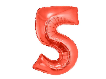 ballon chiffre 5 en aluminium rouge 1m