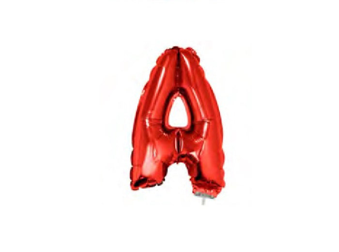 ballon lettre a en aluminium avec bâton 41cm rouge