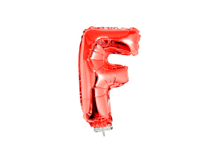 ballon lettre f en aluminium avec bâton 41cm rouge