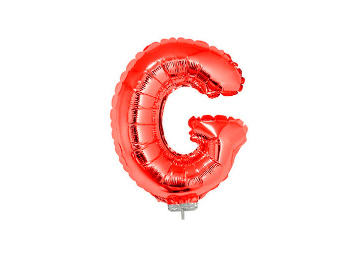 ballon lettre g en aluminium avec bâton 41cm rouge