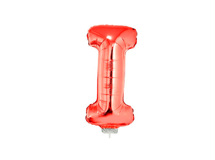 ballon lettre i en aluminium avec bâton 41cm rouge
