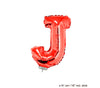 ballon lettre j en aluminium avec bâton 41cm rouge