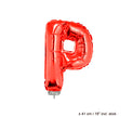 ballon lettre p en aluminium avec bâton 41cm rouge