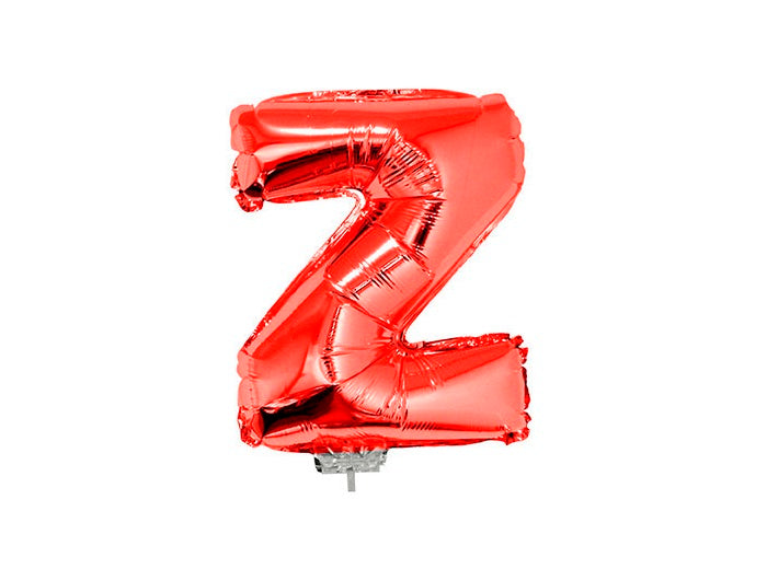 ballon lettre z en aluminium avec bâton 41cm rouge