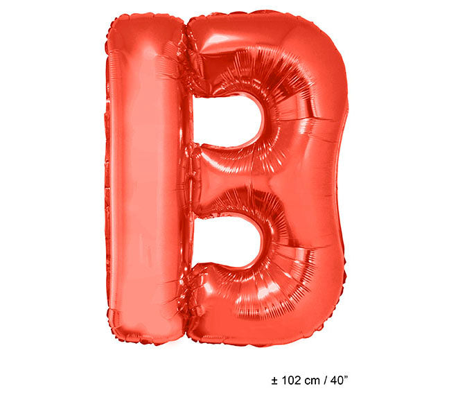 ballon lettre b en aluminium 1m rouge