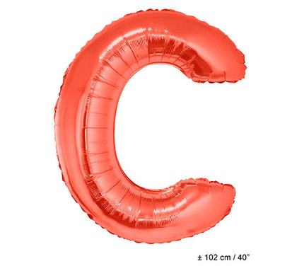 ballon lettre c en aluminium 1m rouge