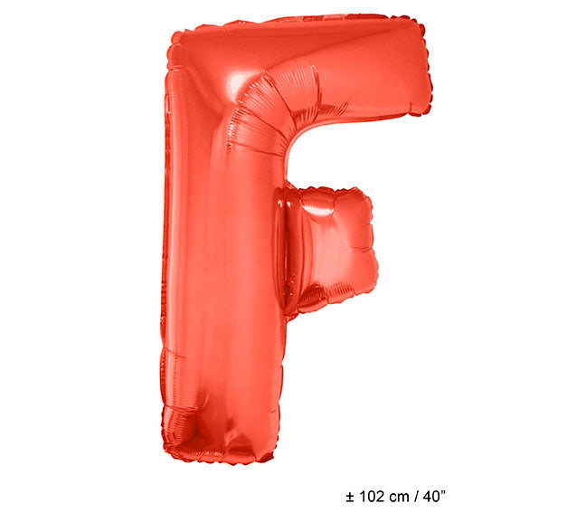 ballon lettre f en aluminium 1m rouge