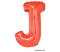 ballon lettre j en aluminium 1m rouge