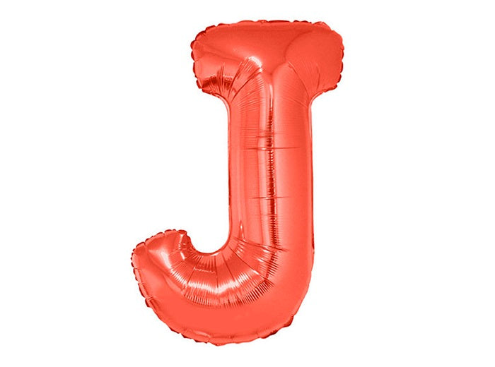 ballon lettre j en aluminium 1m rouge