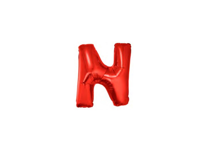 ballon lettre n en aluminium 1m rouge