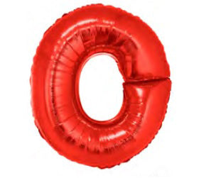 ballon lettre o en aluminium 1m rouge