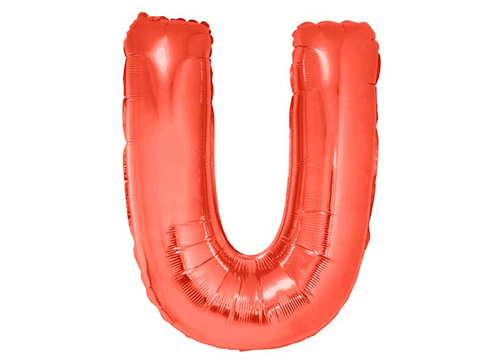 ballon lettre u en aluminium 1m rouge