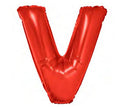 ballon lettre v en aluminium 1m rouge