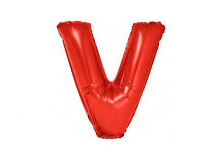 ballon lettre v en aluminium 1m rouge