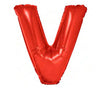 ballon lettre v en aluminium 1m rouge