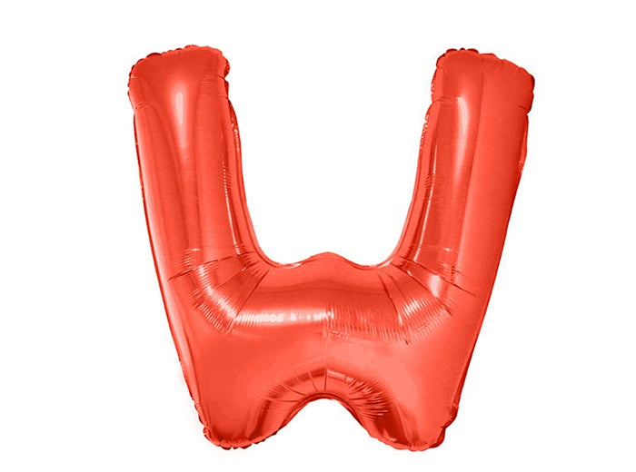 ballon lettre w en aluminium 1m rouge
