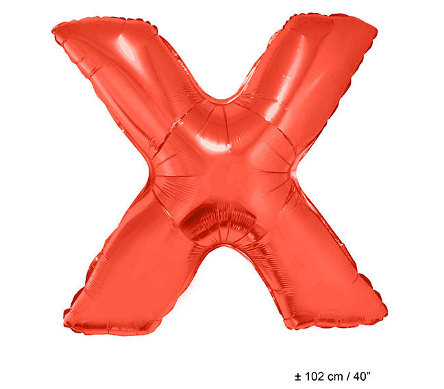 ballon lettre x en aluminium 1m rouge