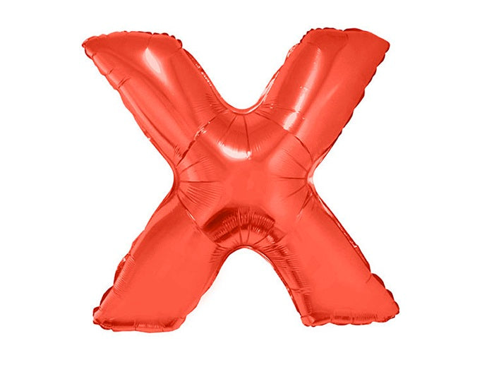 ballon lettre x en aluminium 1m rouge