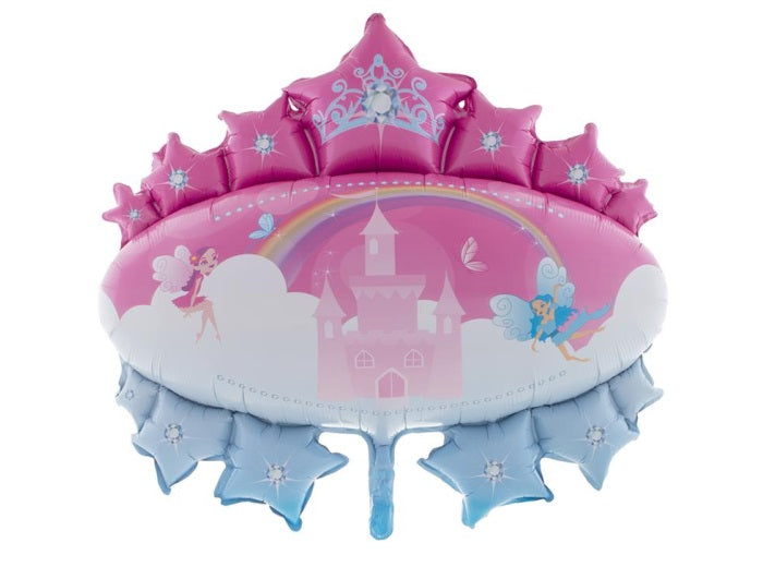 ballon aluminium princesse rose bleu 90x95cm