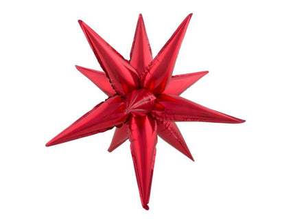 ballon aluminium étoile 3d rouge 45x14cm